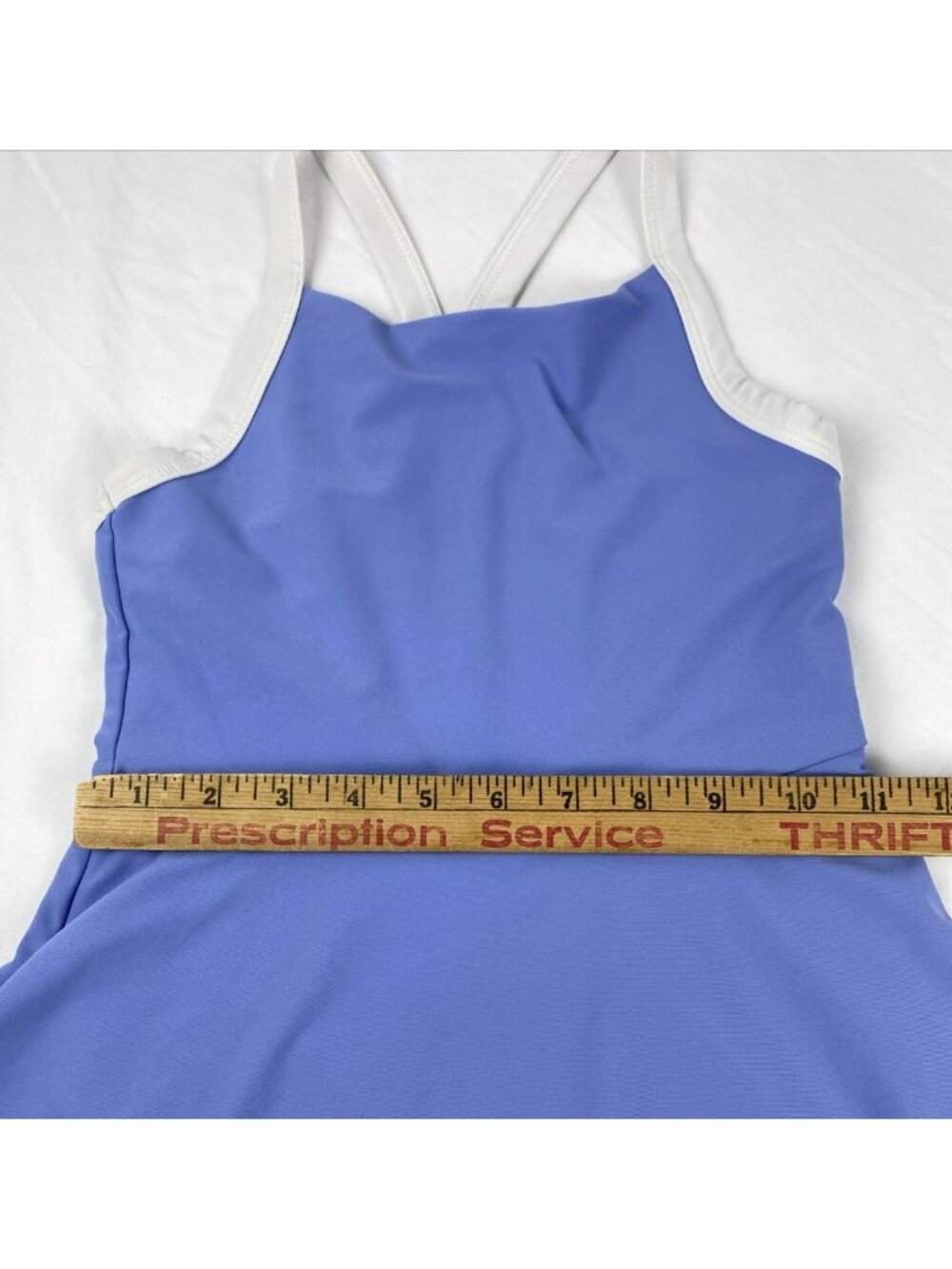Old Navy Active Powersoft Tank Dress Built in Shorts Girls Size M 8 Blue/White - Picture 14 of 14